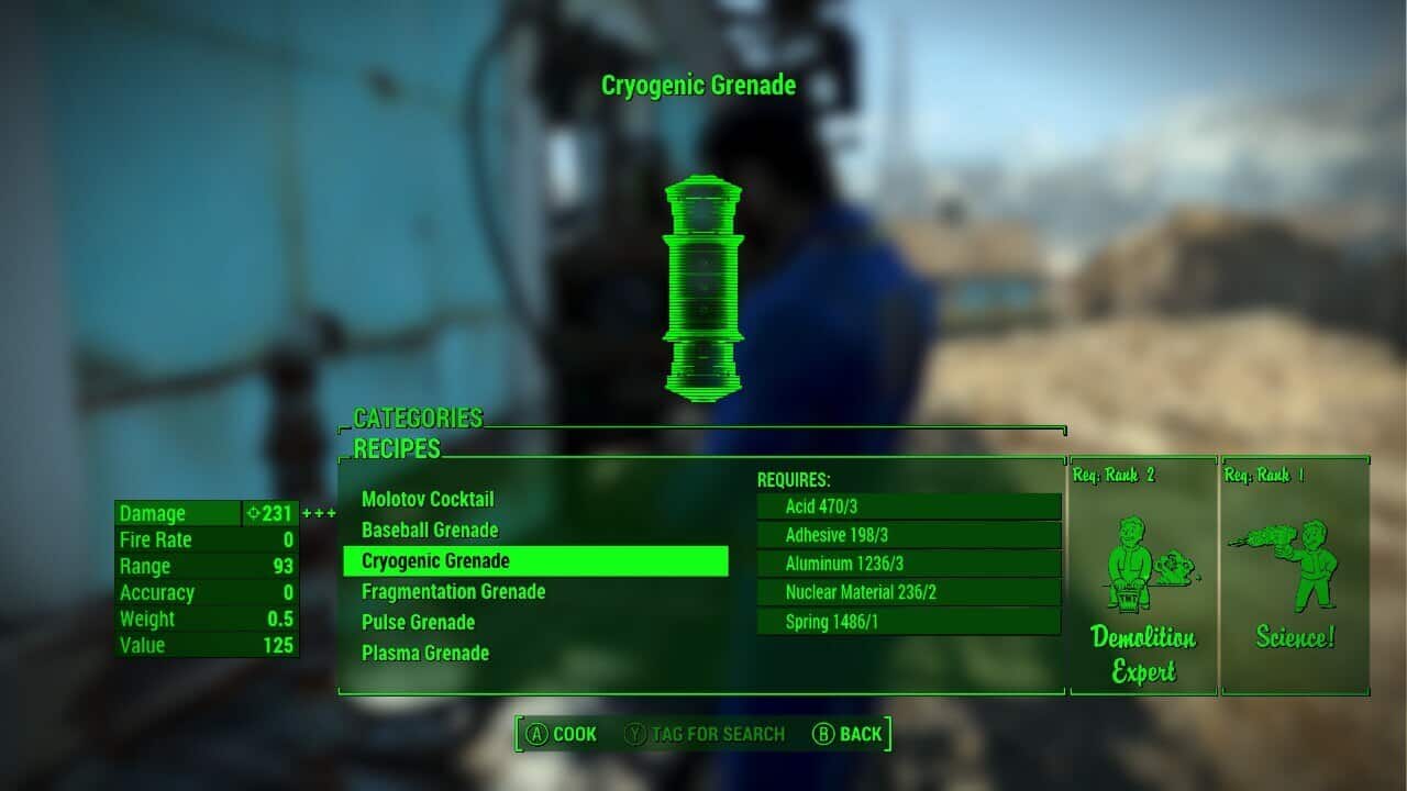 Grenade Nuclear Material Requirements