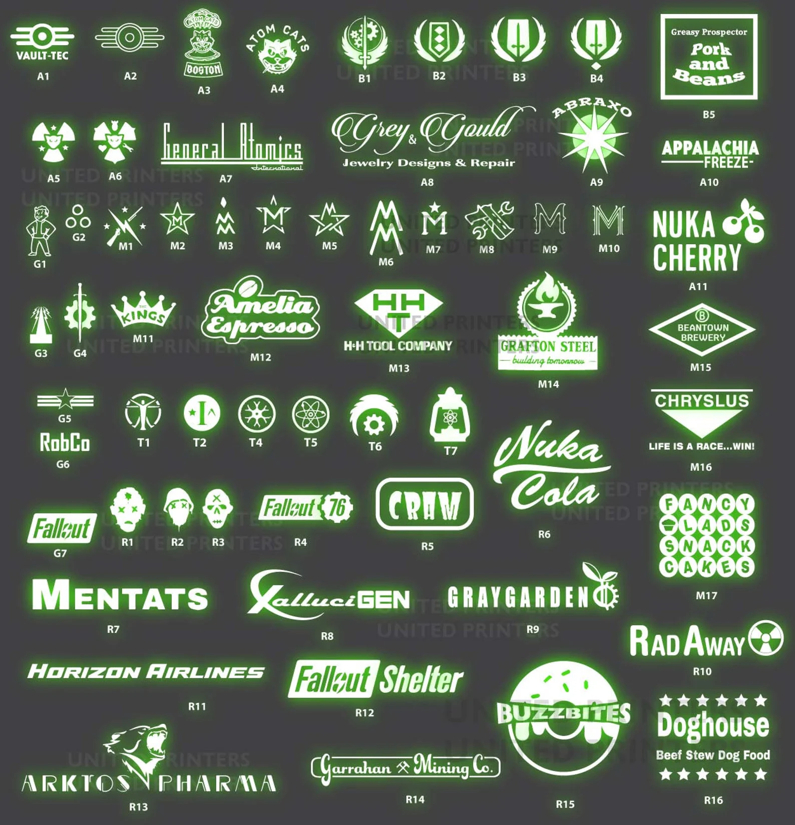 Fallout Glow-in-the-Dark Decals