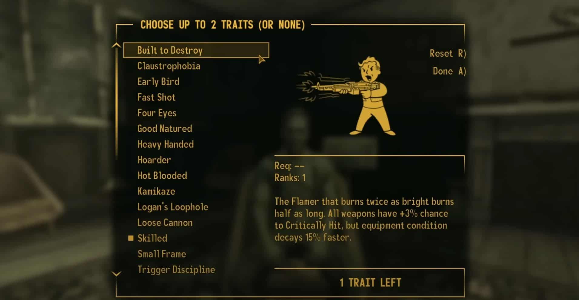 Fallout New Vegas Traits Built To Destroy