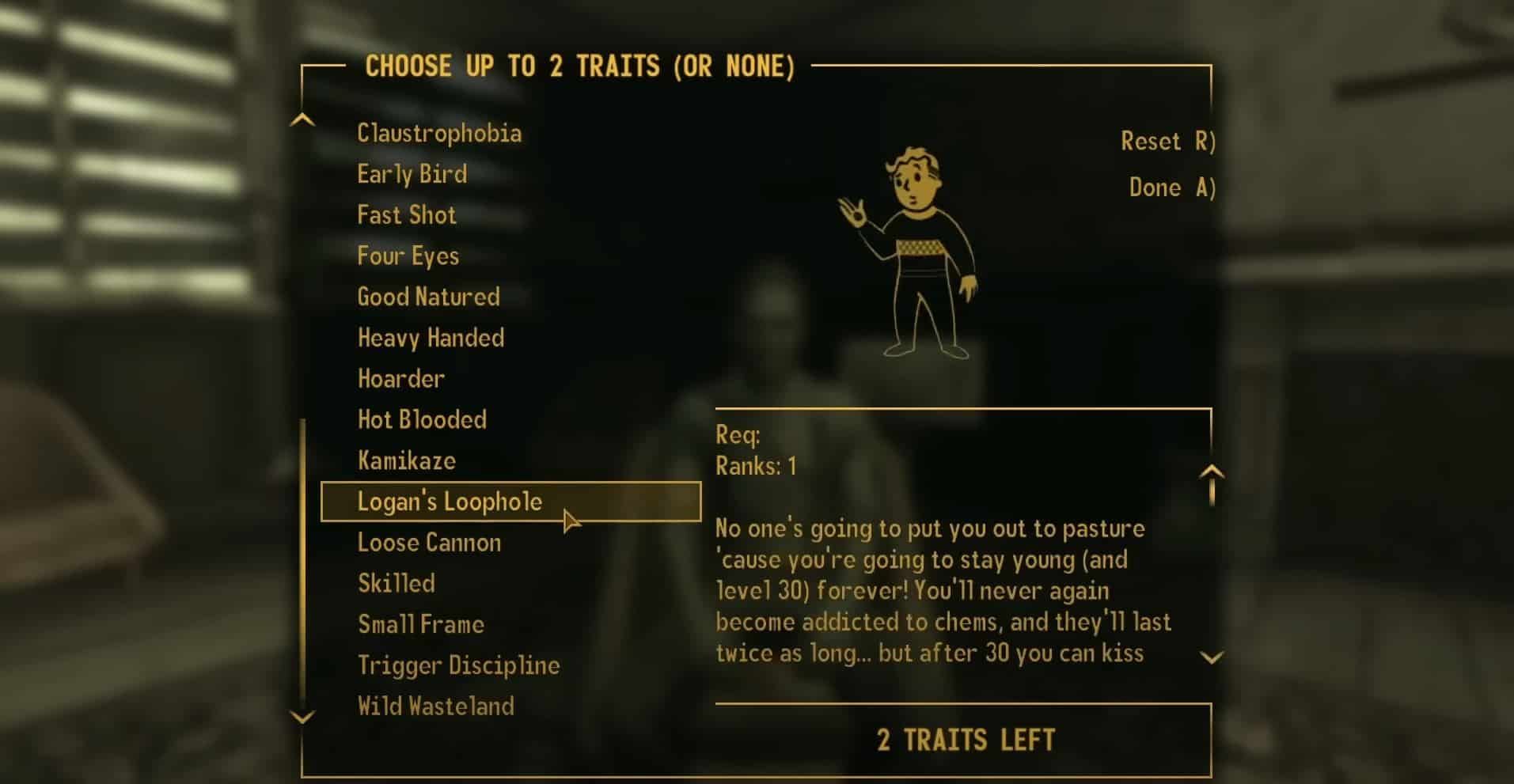 Fallout New Vegas Taits Logan's Loophole