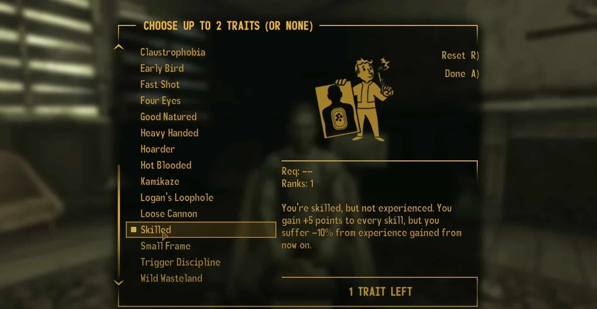 Fallout New Vegas Traits Skilled 