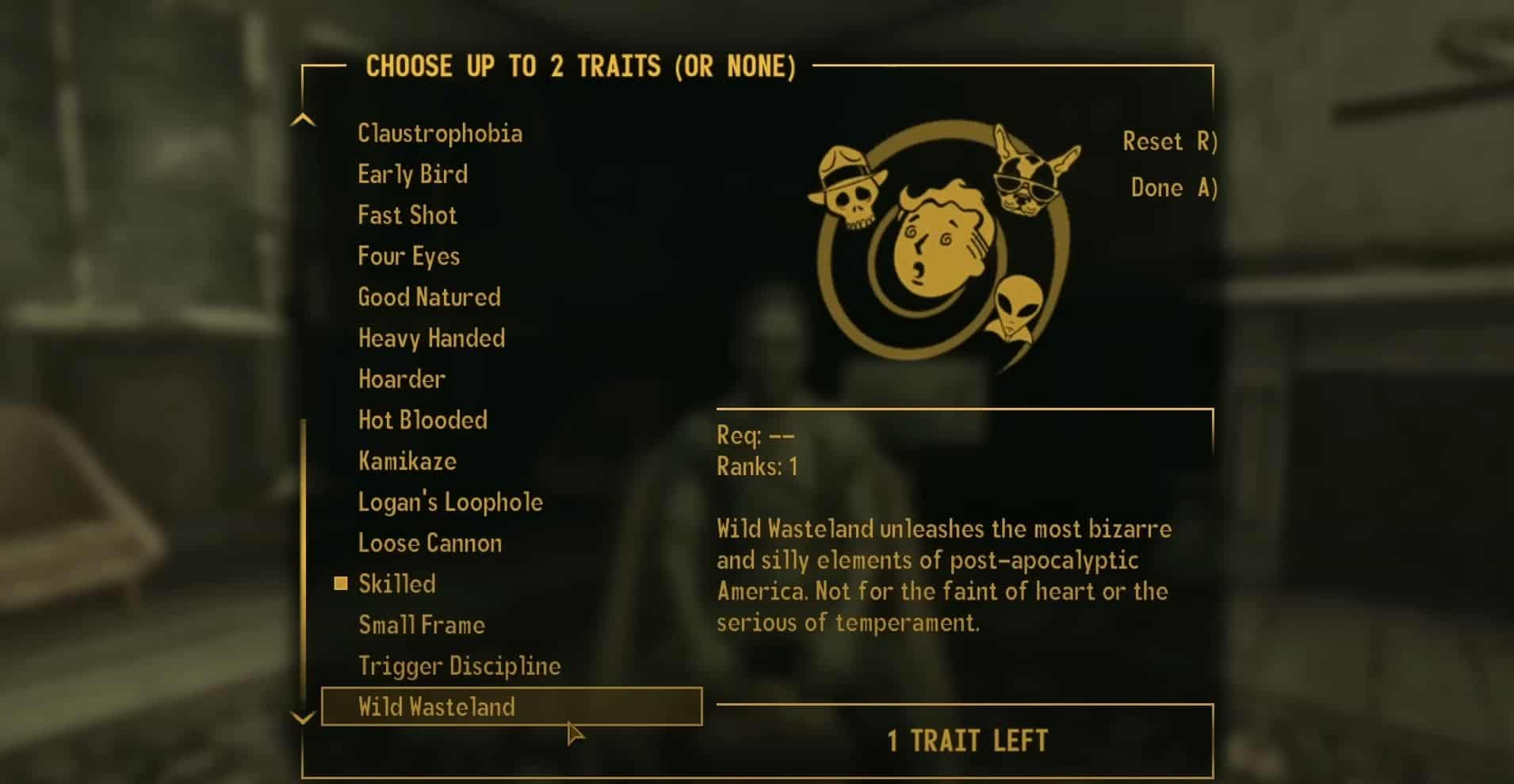 Fallout New Vegas Traits Wild Wasteland